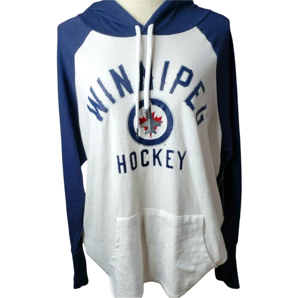 Winnipeg NHL 4Her W XL Pullover Sweatshirt G-III Hoodie Raw Edge NWT